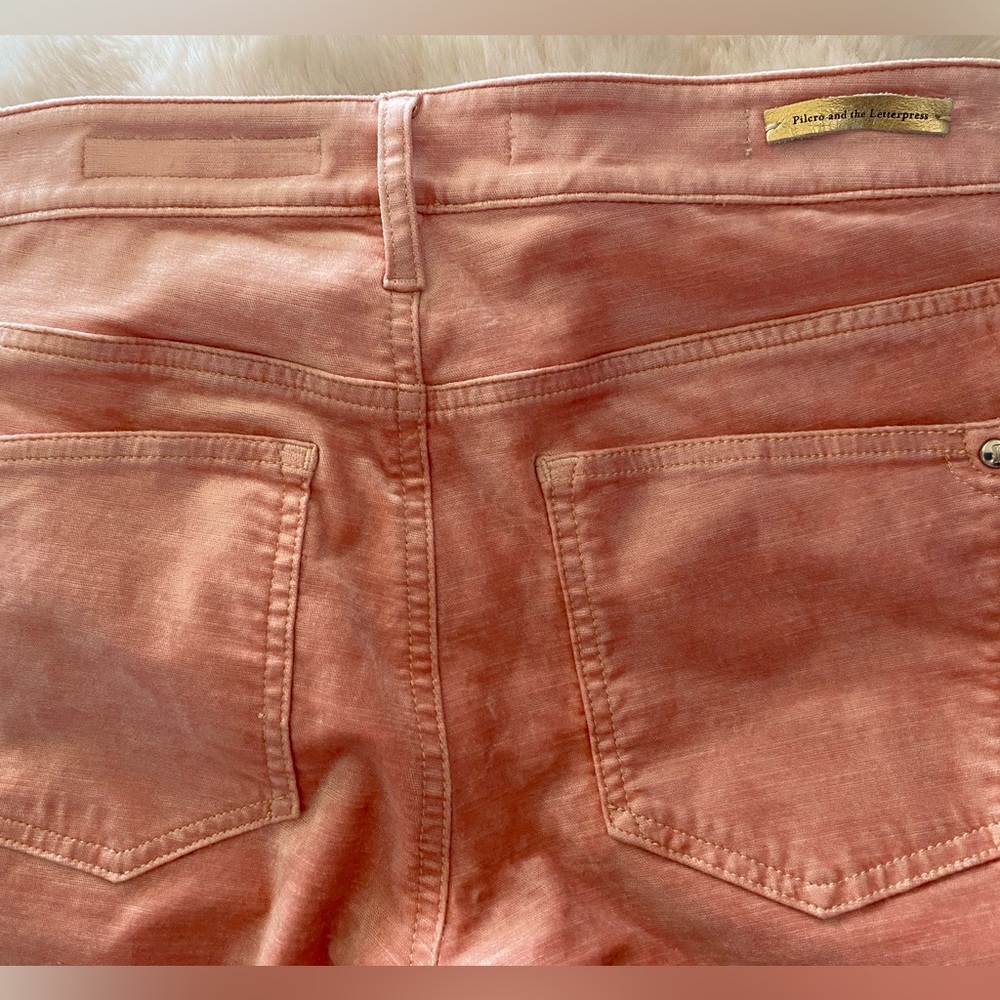 NWOT Pilcro Velvet Serif Mid-Rise Pink Velour Skinny Jeans Sz 27 28 - Picture 11 of 15
